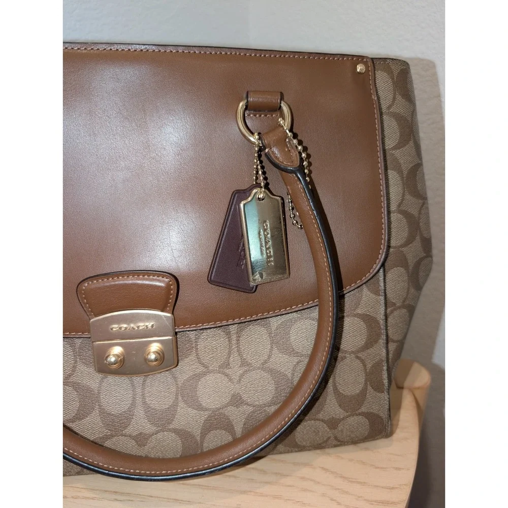 Coach Avary Tote Signature Canvas Leather Tote F48630